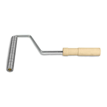 3/4 x 6 in aluminum fiberglass roller with grooves that help distribute resin and get rid of air trapped in the fabric weave